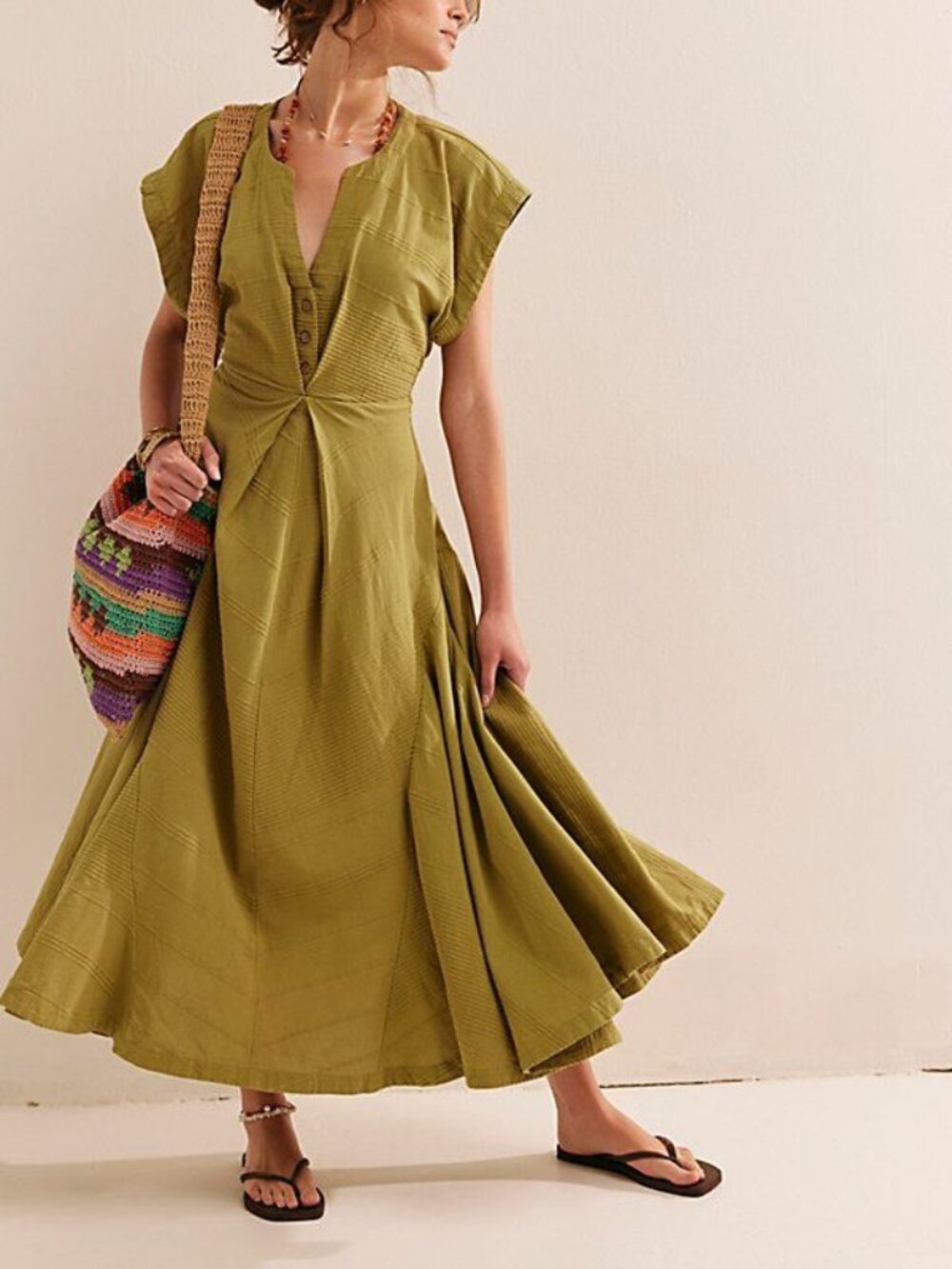 Free People Outta Here Midi Dress - Picture 1 of 5